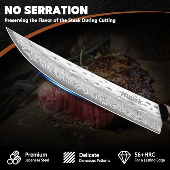 Huusk Japanese Steak Knives Set Of 4 Bundle With Butcher Knife For Meat Cutting Meat Cleaver Knife Heavy Duty With Sheath Huusk Japanese Steak Knives Set Of 4 Bundle With Butcher Knife For Meat Cutting Meat Cleaver Knife Heavy Duty With Sheath