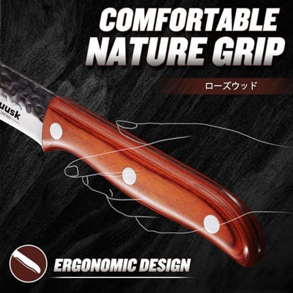 Huusk Breaking Knife 10 Inch Hand Forged Butcher Knife For Meat Cutting Japanese Carving Knives Sharp Meat Cleaver For Outdoor Camping Bbq