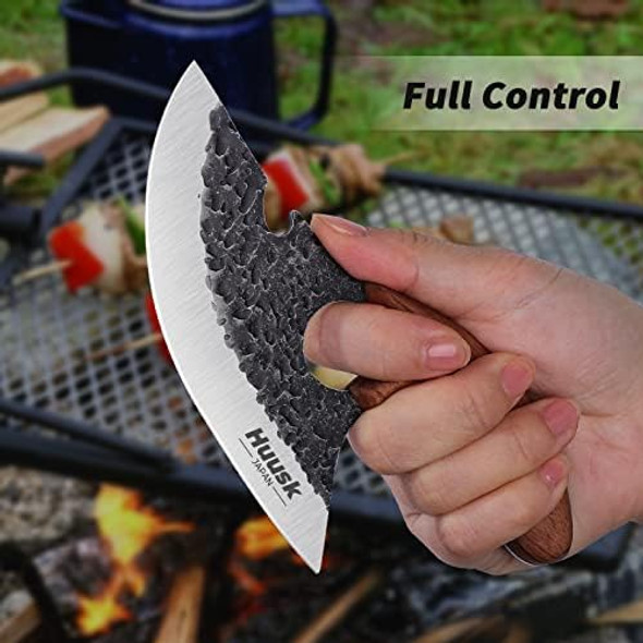 Huusk Japan Knive Set Viking Bone Knife With Sheath Meat Cleaver Knife For Meat Small Ulu Knife Caveman Ultimo Knife Hand Forged Full Tang Knife For Kitchen Or Camping Christmas