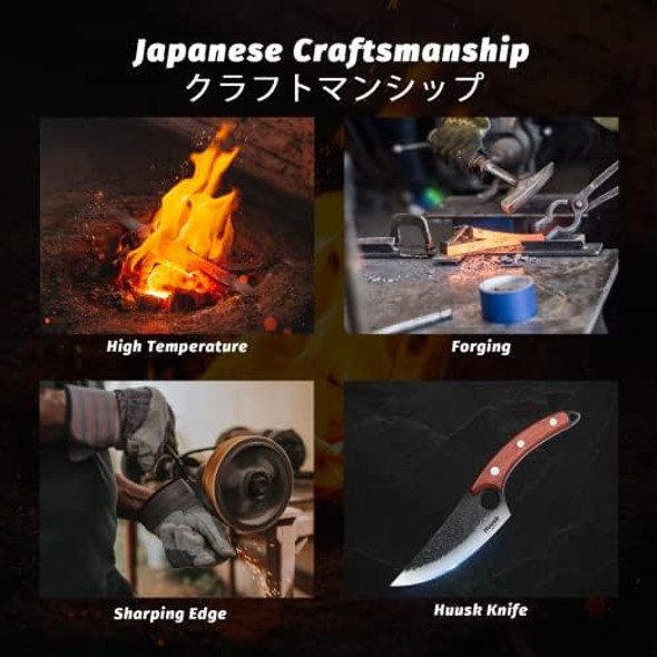 Huusk Viking Knives Hand Forged Boning Knife Butcher Knife For Meat Cutting 7.5 Inch Meat Cleaverfull Tang Japanese Chef Knife With Sheath Professional Chopping Knife Outdoor Camping For Men