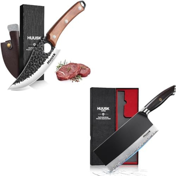 Huusk Viking Knife With Sheath Hand Forged Butcher Knife 7.5 Inch Meat Cleaver High Carbon Steel Cleaver For Camping Outdoor Bbq Huusk Viking Knife With Sheath Hand Forged Butcher Knife 7.5 Inch Meat Cleaver High Carbon Steel Cleaver For Camping Outdoor Bbq