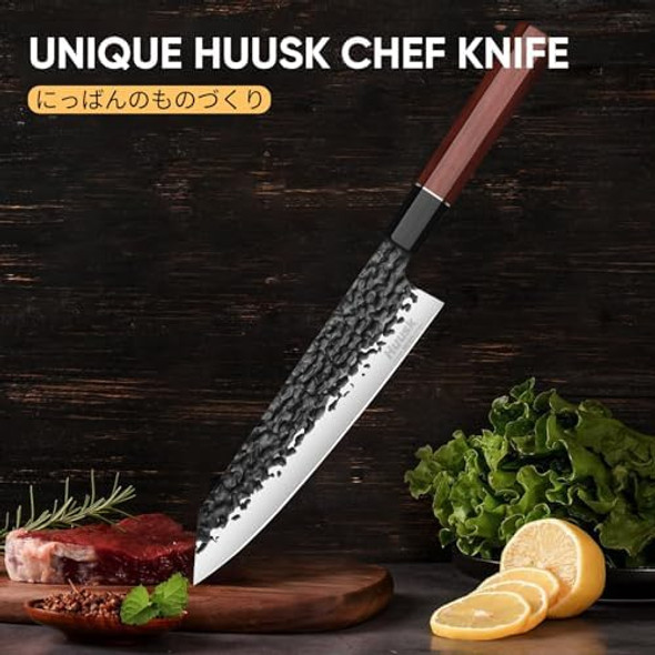 Huusk Japanese Kiritsuke Chef Knife Japanese Meat Cleaver Knife