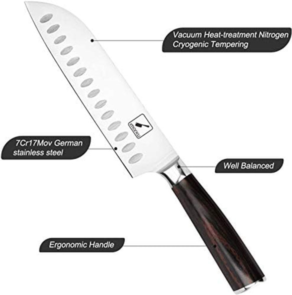 Imarku 7 Inch Santoku Knife Ultra Sharp And Cleaver Knife 7 Inch Meat Cleaver