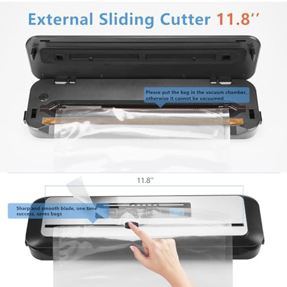 Inkbird Vacuum Sealer Machine With Starter Kit Automatic Powervac Air Sealing Machine For Food Preservation Dry & Moist Sealing ModesBuilt-In CutterEasy Cleaning Storage