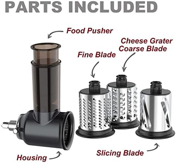 Stainless Steel Slicer Shredder Attachment For Kitchenaid Stand Mixer Cheese Grater Attachment For Kitchenaid Salad Maker Grinding Powder Dishwasher Safe With 4 Blades By Innomoon