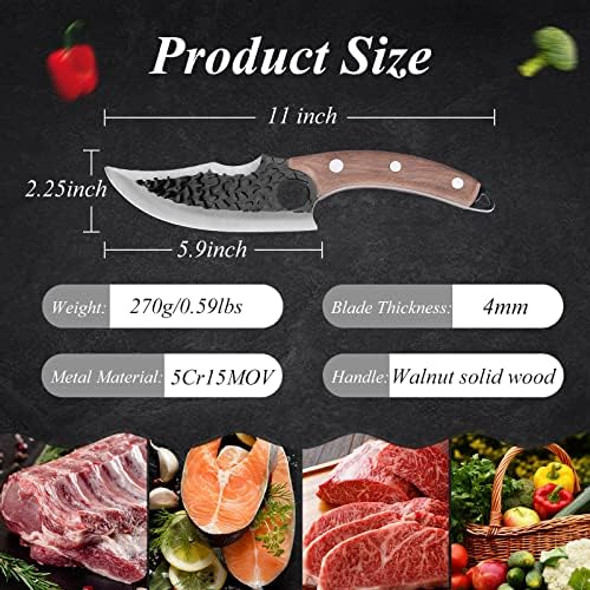 Hand Forged Chef Knife6 Inch Viking Knife Butcher Boning Knife With Leather SheathHandmade Japanese Steel Kitchen KnifeMeat Vegetable Cutting KnifeCaveman Knife For Camping&Outdoor Hand Forged Chef Knife6 Inch Viking Knife Butcher Boning Knife With Leather SheathHandmade Japanese Steel Kitchen KnifeMeat Vegetable Cutting KnifeCaveman Knife For Camping&Outdoor