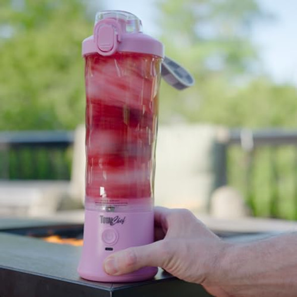 Total Chef Portable Blender - Usb Rechargeable Personal Smoothie Mixer Protein Shake Maker Cordless Travel Mini Licuadora Blend Frozen Fruit Drink Milkshake On The GoIce Crusher 20 Oz Lilac