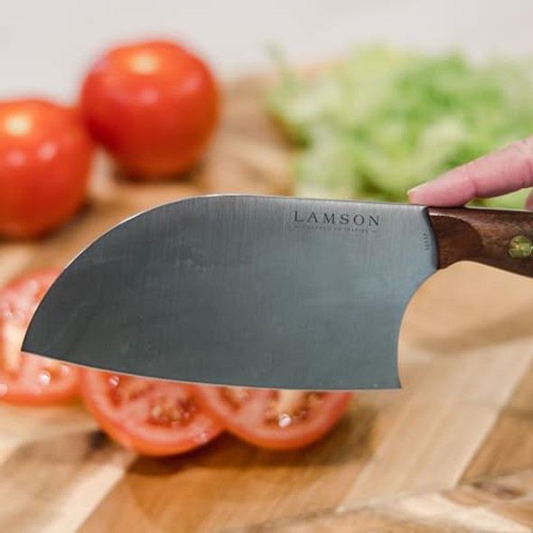 Lamson Vintage 6" Small Chinese Santoku Cleaver And Small Leather Sheath