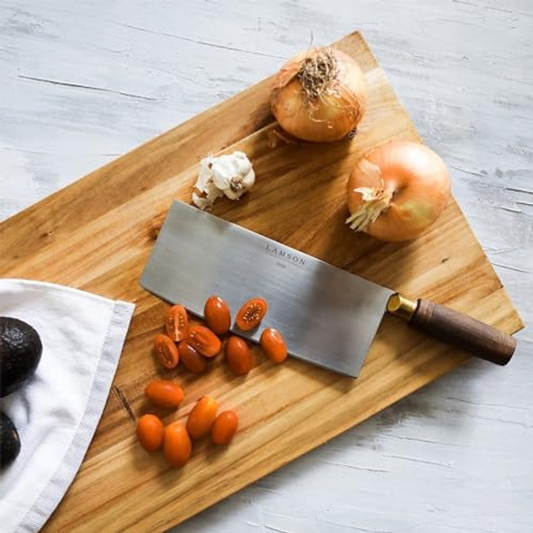 Lamson 8" Chinese Vegetable Cleaver With Walnut Handle