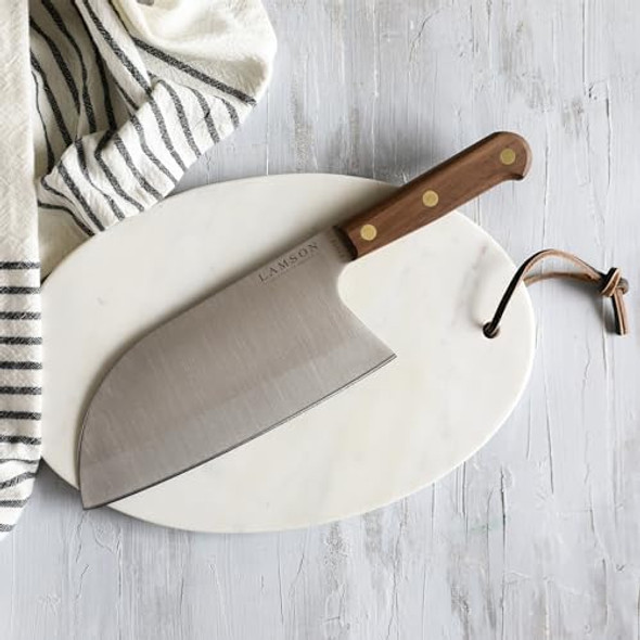 Lamson 8" Chinese Santoku Cleaver With Classic Walnut Handle