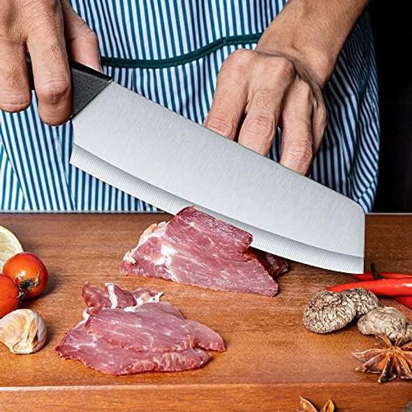9-Piece Kitchen Knife Set In Carry Case - Ultra Sharp Chef Knives With Ergonomic Handles - Professional Japanese Chef'S Knife Set With Paring Carving Bread Santoku Utility Knives Cleaver Boning