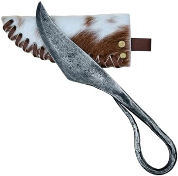 Living Ideas Hand Forged Iron Celtic Knife With Leather Case Medieval Rustic Sharp Cleaver Butchering & Chopping 8X1.25" Living Ideas Hand Forged Iron Celtic Knife With Leather Case Medieval Rustic Sharp Cleaver Butchering & Chopping 8X1.25"
