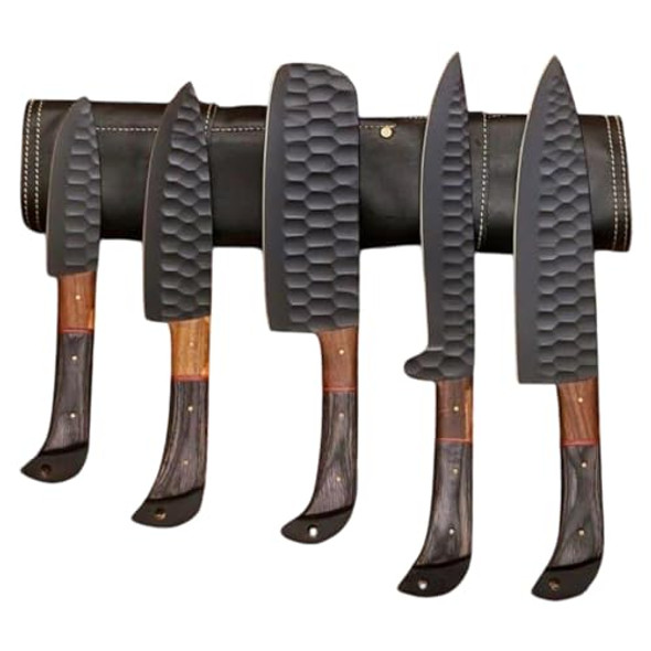 Mdm Handmade Viking Knife Viking Cutlery Set Viking Knives Damascus Steel Kitchen Knife Set Of 5Pcs With Sheath Chef Knife Set Chef Knives Set Kitchen Gadgets Mothers Day s For Friend