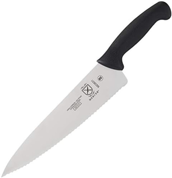 Mercer Culinary M23831 Millennia Black Handle 10-Inch Wavy Edge Chef'S Knife