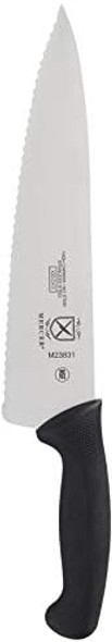 Mercer Culinary M23831 Millennia Black Handle 10-Inch Wavy Edge Chef'S Knife