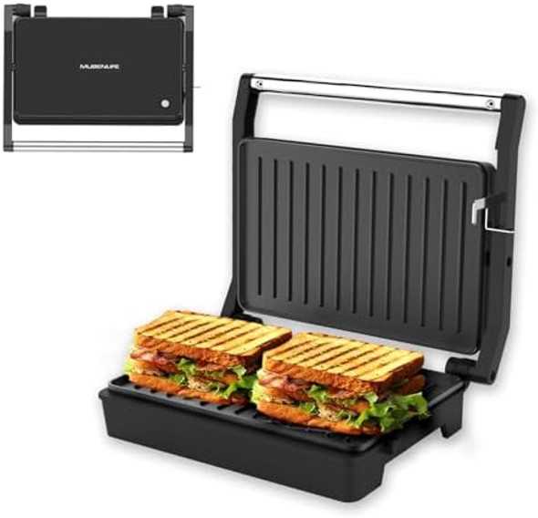 Panini PressSandwich PressPnini GrillPerfect For Grilling SandwichSteakBurgerPaniniSausageNon-Stick Coating Auto Temperature 2 Slice Small Size Item To Save Space Panini PressSandwich PressPnini GrillPerfect For Grilling SandwichSteakBurgerPaniniSausageNon-Stick Coating Auto Temperature 2 Slice Small Size Item To Save Space