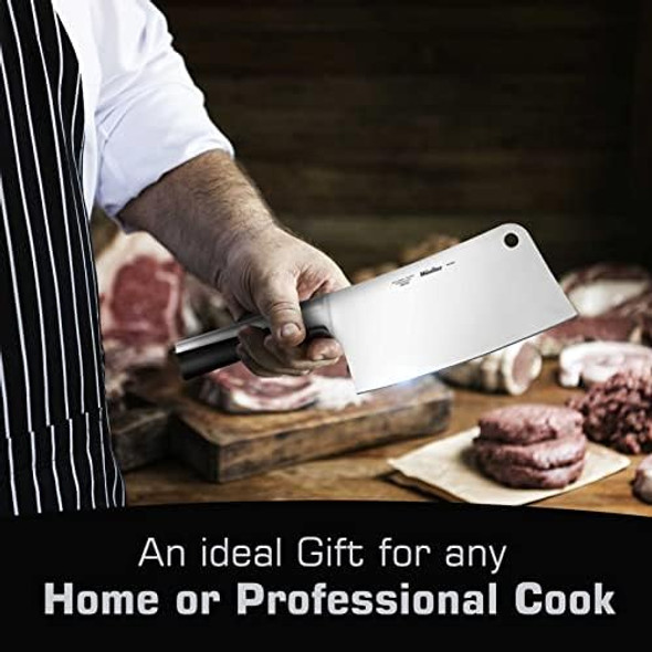 7-Inch Butcher Knife Meat Cleaver Heavy Duty Bone Chopper Professional Grade High Carbon Stainless Steel Blade With Full Tang Handle For Home Kitchen And Restaurant Use Ultra Sharp