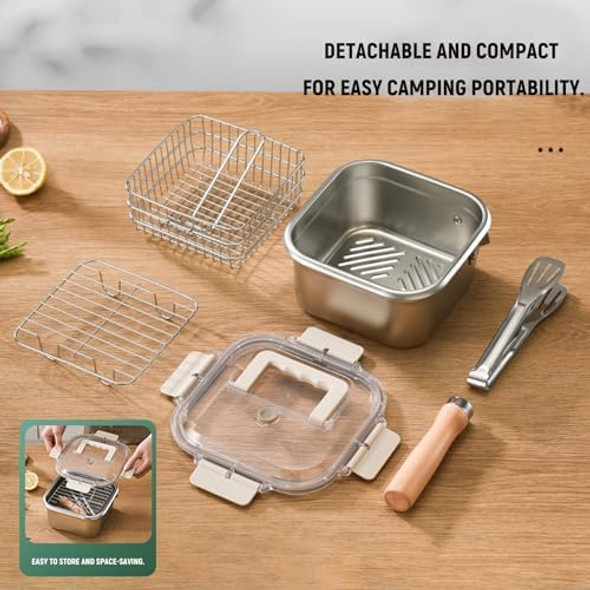 Stainless Steel Deep FryerPortable Outdoor Cooking Pot With BasketLidHandleAnd Oil Filter ScreenMulti-Functional Food ContainerPerfect For Frying ChickenFrench FriesOr Noodles2.5L/84Oz Stainless Steel Deep FryerPortable Outdoor Cooking Pot With BasketLidHandleAnd Oil Filter ScreenMulti-Functional Food ContainerPerfect For Frying ChickenFrench FriesOr Noodles2.5L/84Oz