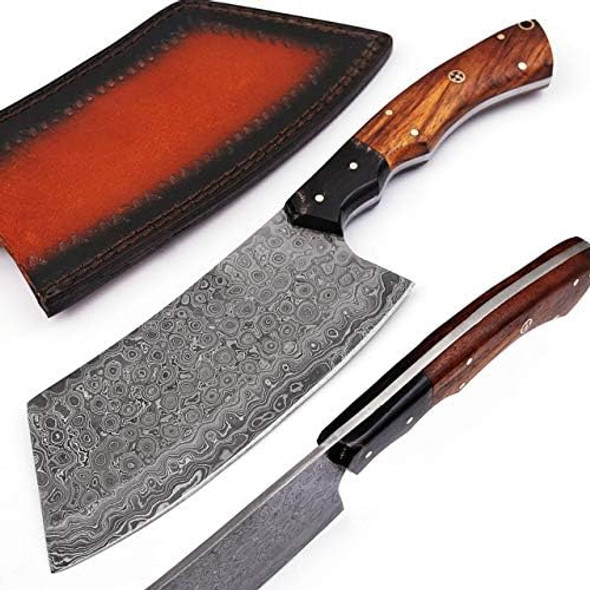 Cl-9846 Handmade Damascus Cleaver 12 Inches Chef Cleaver Knife