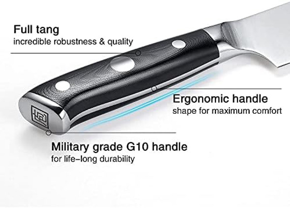 Paudin Chef Knife 8 Inch Professional Kitchen Knife 7Cr17Mov German Stainless Steel Forged Chefs Knife With Ergonomic G10 Handle Classic Chef'S Knife Meat Knife With Box