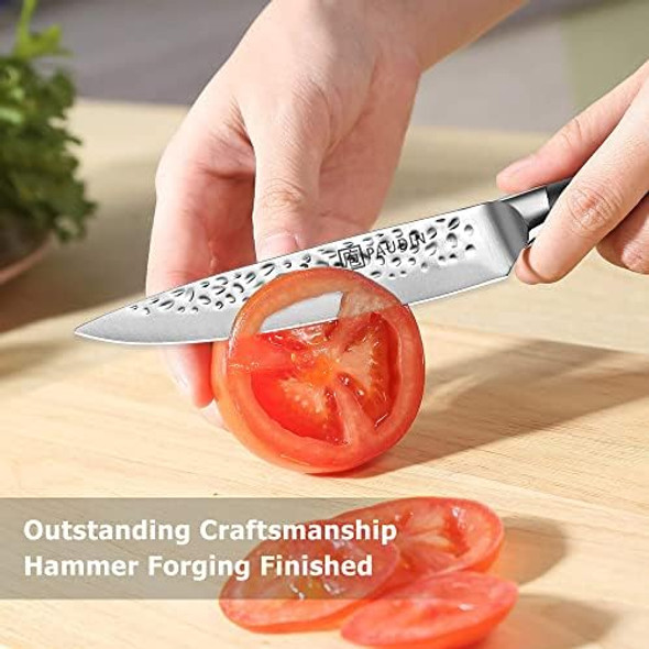 Paudin Utility Knife Sharp Chef Knife 5 Inch Small High Carbon Stainless Steel Kitchen Knives With Abs Handle Small Knifes For Home And Restaurant
