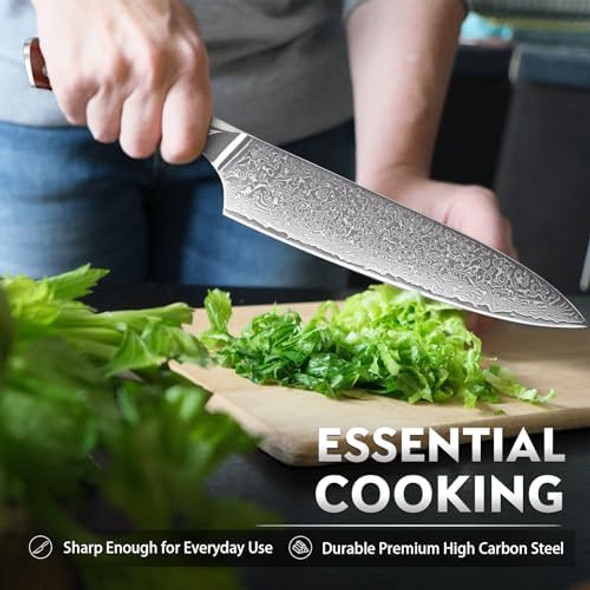 Purple Dragon Butcher Knife 8 Inch And Damascus Chef Knife 8 Inch Japanese Chef Knife For Kitchen Cooking Meat Cleaver