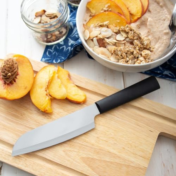 Rada Cutlery Cook’S Utility Knife (W240) 4.75" Stainless Steel Hollow Ground Blade Made In Usa Black Handle