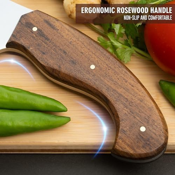 12-Inch Cleaver Knife-Professional Butcher Knife With Leather Sheath-Japanese Chef’S Knife For Meat Cutting Kitchen Knife For Home Or Restaurant