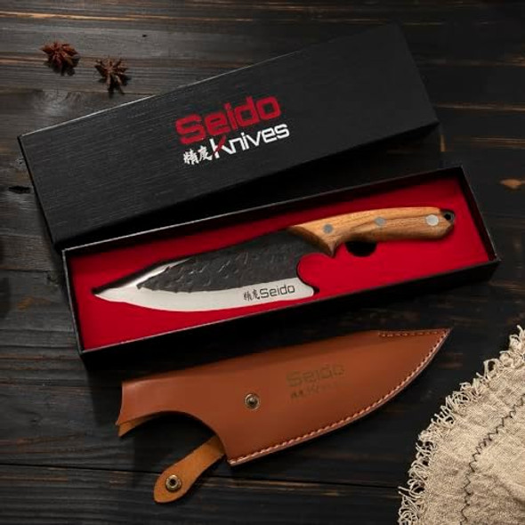Seido Knives Senjutsu Butcher Knife Versatile Precision For Culinary Mastery Perfect For Outdoor Bbq Camping Meat Slicing Multipurpose Knife Ideal For Birthday Wedding Graduation