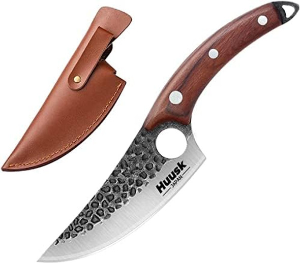 Huusk Knife Japan Kitchen d Viking Knives With Sheath Hand Forged Butcher Knife For Meat Cutting Japanese Cooking Meat Cleaver Huusk Chef Knives For Outdoor Camping Bbq