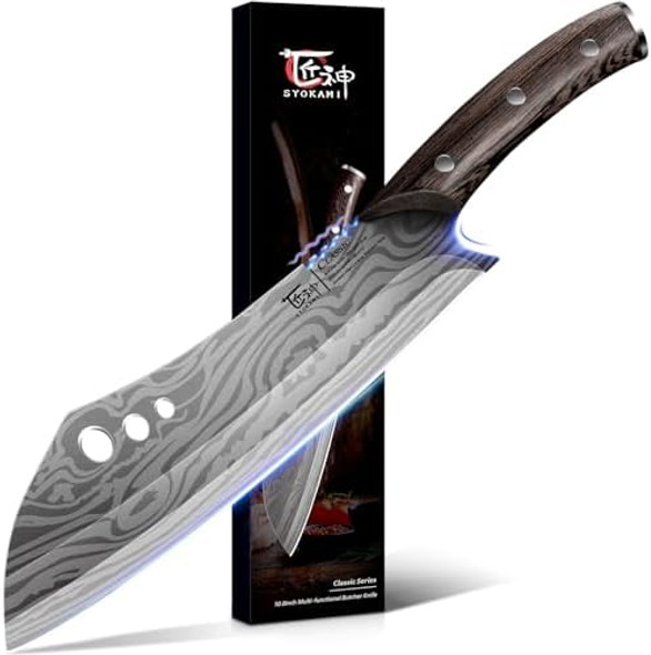 Cleaver Chef Knife 7 Inch+Butcher Knife 10 Inch Japanese Style