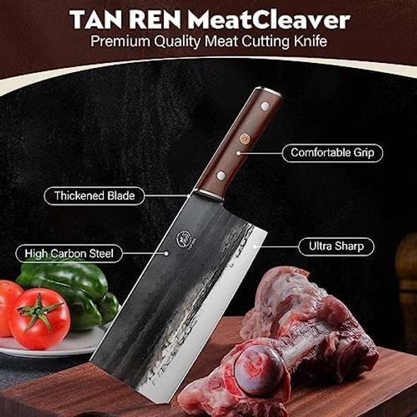 8 Inch Cleaver Knife And 7 Inch Boning Knife For Meat Cutting High Carbon Steel Butcher Knife Stainless Boning Knives With Sheath