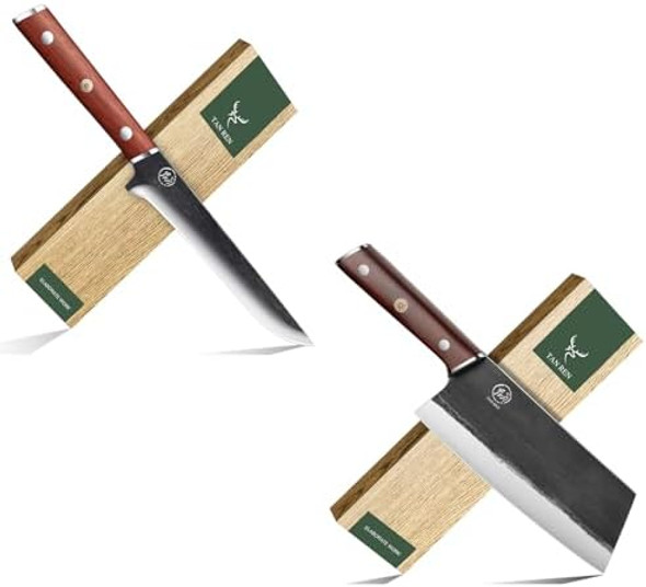 7.5 Inch Meat Cleaver Knife And 6 Inch Boning Knife For Meat Cutting Heavy Duty Bone Chopper High Carbon Steel Butcher Knife For Home Kitchen s Idea 7.5 Inch Meat Cleaver Knife And 6 Inch Boning Knife For Meat Cutting Heavy Duty Bone Chopper High Carbon Steel Butcher Knife For Home Kitchen s Idea