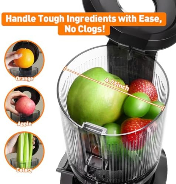 Juicer Machines Cold Press Juicer With 4.8" Wide Chute Slow Masticating For Whole Vegetables & Fruits Black Juicer Machines Cold Press Juicer With 4.8" Wide Chute Slow Masticating For Whole Vegetables & Fruits Black