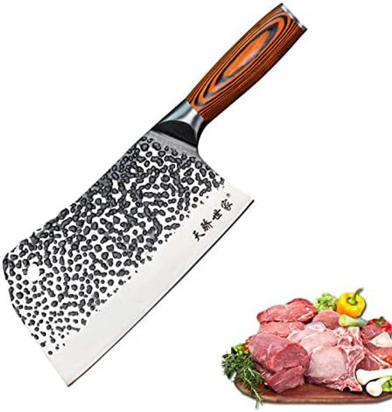 Tj Pop Heavy Duty Bone Cleaver Knife 7.6 Inch Ultra Sharp Meat Bone Chopper Knife Full-Tang Butcher Knife With Wooden Handle 50Cr15Mov Stainless Steel Blade Thickness 3.5Mm Tj Sega Series Tc19071 Tj Pop Heavy Duty Bone Cleaver Knife 7.6 Inch Ultra Sharp Meat Bone Chopper Knife Full-Tang Butcher Knife With Wooden Handle 50Cr15Mov Stainless Steel Blade Thickness 3.5Mm Tj Sega Series Tc19071
