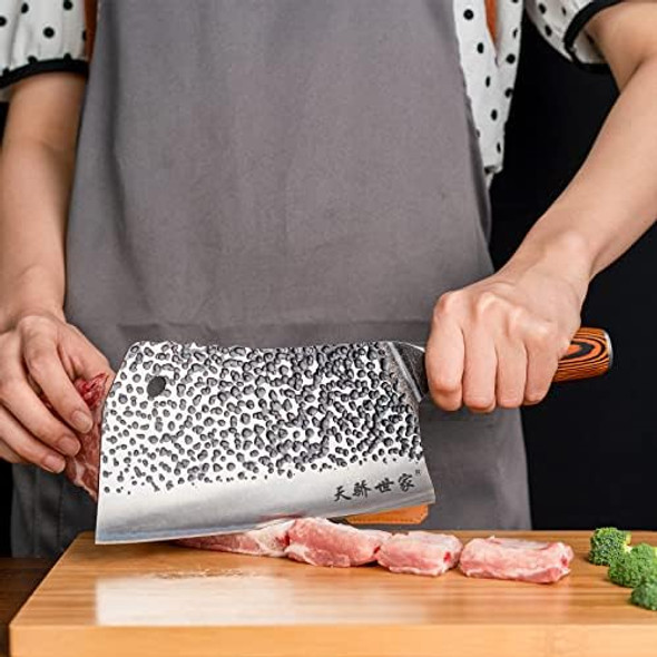 Tj Pop Heavy Duty Bone Cleaver Knife 7.6 Inch Ultra Sharp Meat Bone Chopper Knife Full-Tang Butcher Knife With Wooden Handle 50Cr15Mov Stainless Steel Blade Thickness 3.5Mm Tj Sega Series Tc19071 Tj Pop Heavy Duty Bone Cleaver Knife 7.6 Inch Ultra Sharp Meat Bone Chopper Knife Full-Tang Butcher Knife With Wooden Handle 50Cr15Mov Stainless Steel Blade Thickness 3.5Mm Tj Sega Series Tc19071
