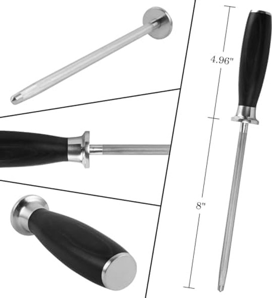 Tuo 8 Inch Honing Steel And 6 Inch Meat Cleaver Set