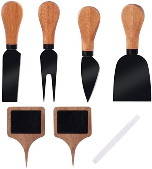 7 Piece Cheese Knife Set For Charcuterie Board Cheese Knife Set Charcuterie Accessories Cheese Board Knife Set Black Cheese Knife Set Charcuterie Knives And Spreaders Charcuterie Utensils