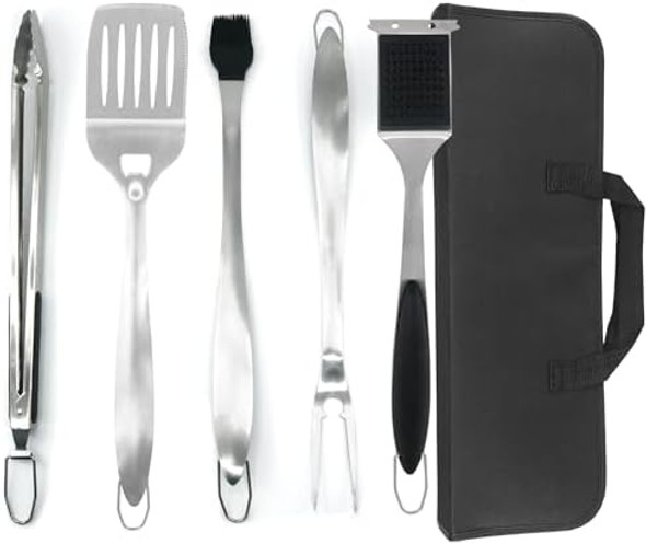Stainless Steel Bbq Grill Tool Set - Heavy Duty Spatula Fork Brush Scraper & Tongs - Perfect Grilling Accessories & s For All Stainless Steel Bbq Grill Tool Set - Heavy Duty Spatula Fork Brush Scraper & Tongs - Perfect Grilling Accessories & s For All