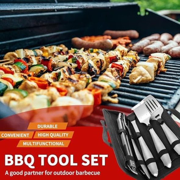 Stainless Steel Bbq Grill Tool Set - Heavy Duty Spatula Fork Brush Scraper & Tongs - Perfect Grilling Accessories & s For All Stainless Steel Bbq Grill Tool Set - Heavy Duty Spatula Fork Brush Scraper & Tongs - Perfect Grilling Accessories & s For All