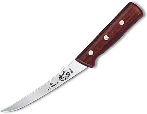 Victorinox 6" Professional Boning Knife Curved Blade Semi-Stiff Maple Wood Handle 5.6606.15