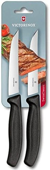 Victorinox Swiss Classic Steak Knife Gourmet Extra Sharp Blade Straight Edge 12 Cm Stainless Steel Black