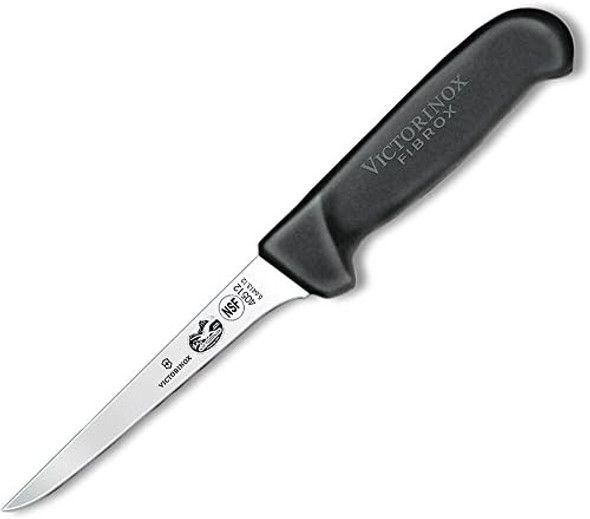 Victorinox Boning 5" Straight Narrow Flexible Black Fibrox Pro Handle