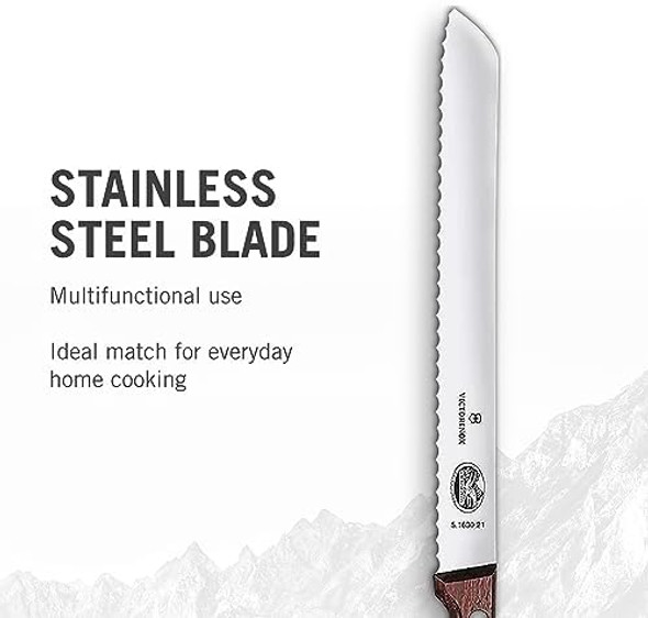 Victorinox Kitchen Knife Set - Includes Chef'S Knife & Bread Knife - Cooking Knife Set For Kitchen Accessories - Wood Handles 2-Piece Set