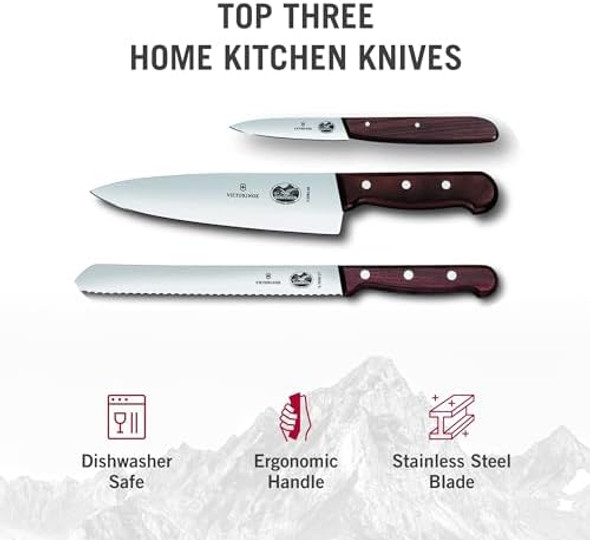 Victorinox Rosewood 3-Piece Flat Knife Set