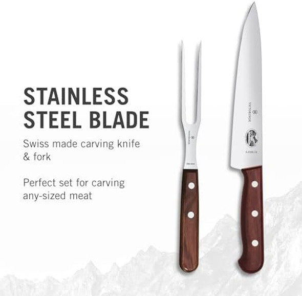 Victorinox Carving Set - Includes Chef'S Knife & Carving Fork - Knife Set For Kitchen Accessories - Wooden Handle 2-Piece Set