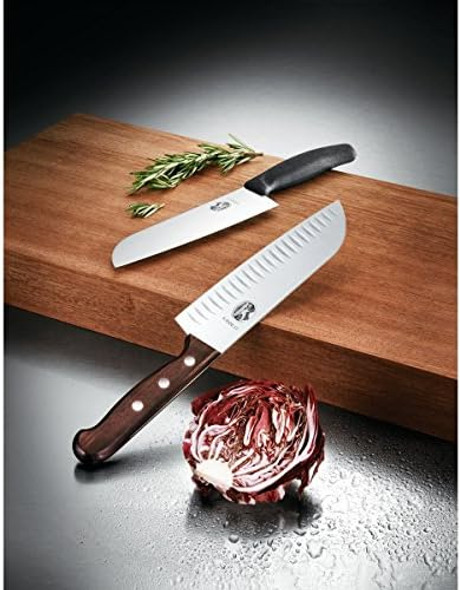 Victorinox 7 Inch Rosewood Santoku Knife With Granton Blade (6.8520.17Rus3)