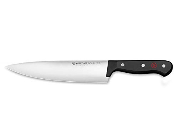 Wüsthof 8" Gourmet Chef'S Knife Black & Wüsthof Gourmet 5" Hollow Edge Santoku Knife Black