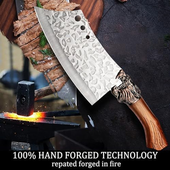 Forged Kitchen Chef Knife Set Stainless Steel Meat Fish Fruit Vegetables Slicing Knife Butcher Boning Cleaver Knives 6Pcs
