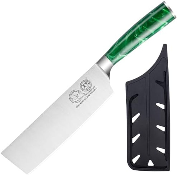 Xyj Authentic Since 1986Japanese Nakiri Knife7 Inch Stainless SteelRazor Sharp Professional Kitchen KnifeMeat Cleaver For Meat CuttingCooking Chef Knife With Sleeve Xyj Authentic Since 1986Japanese Nakiri Knife7 Inch Stainless SteelRazor Sharp Professional Kitchen KnifeMeat Cleaver For Meat CuttingCooking Chef Knife With Sleeve